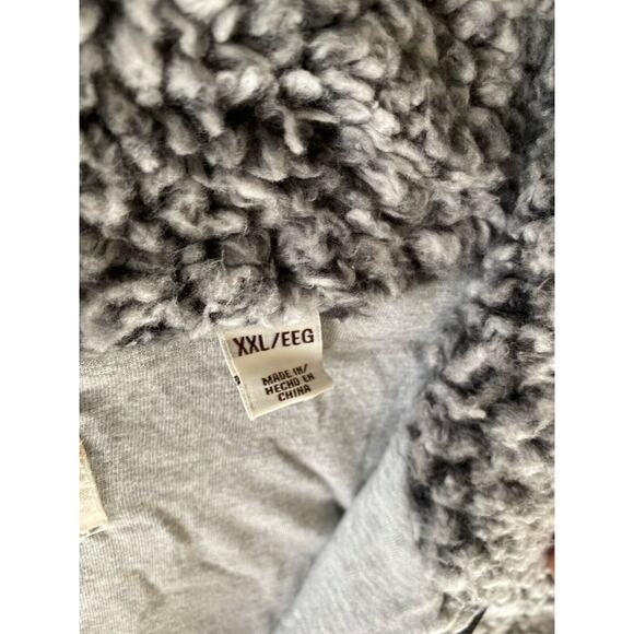 Original Weatherproof Pullover Grey and Black Sherpa Quarterzip XXL - Picture 5 of 10